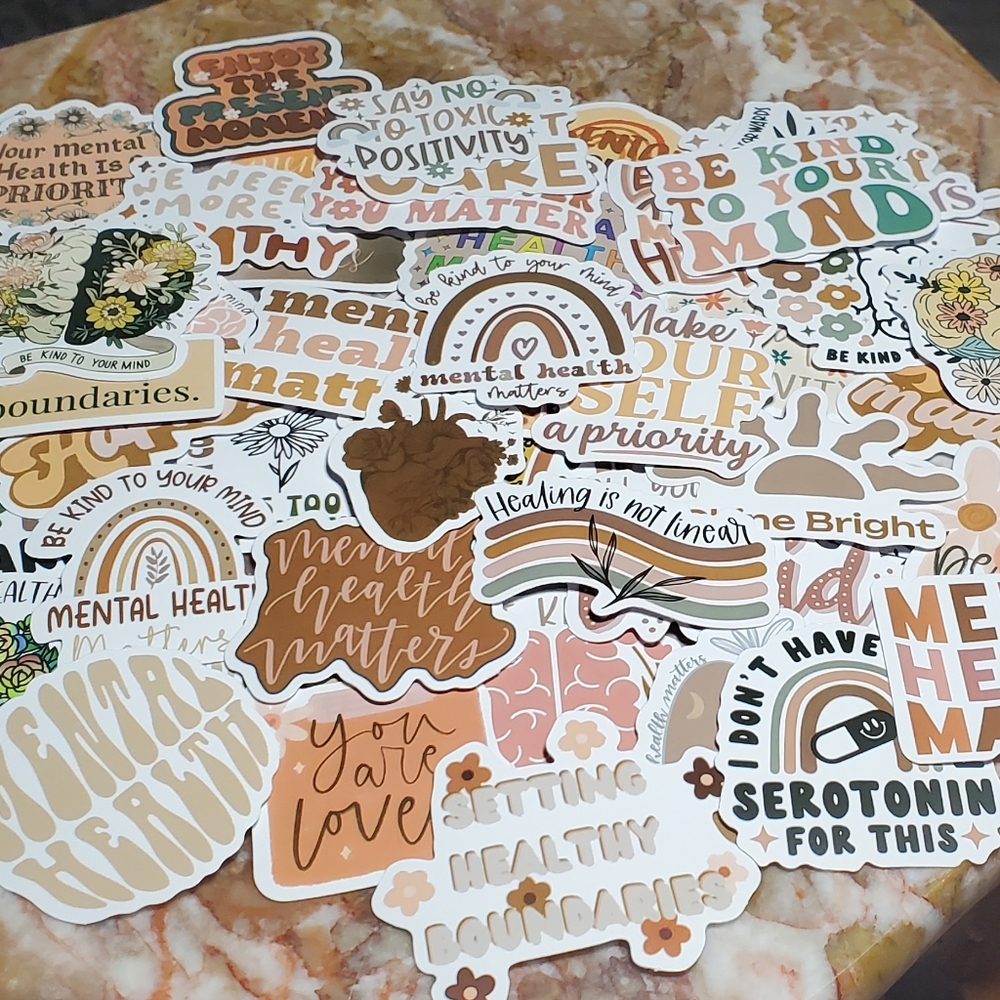 4 For $25 - 10 Random Mental Health Awareness Stickers